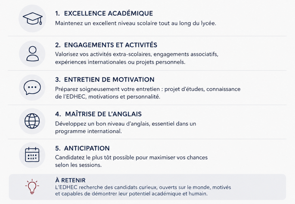 Stratégies pour réussir l'admission au BBA de l'EDHEC