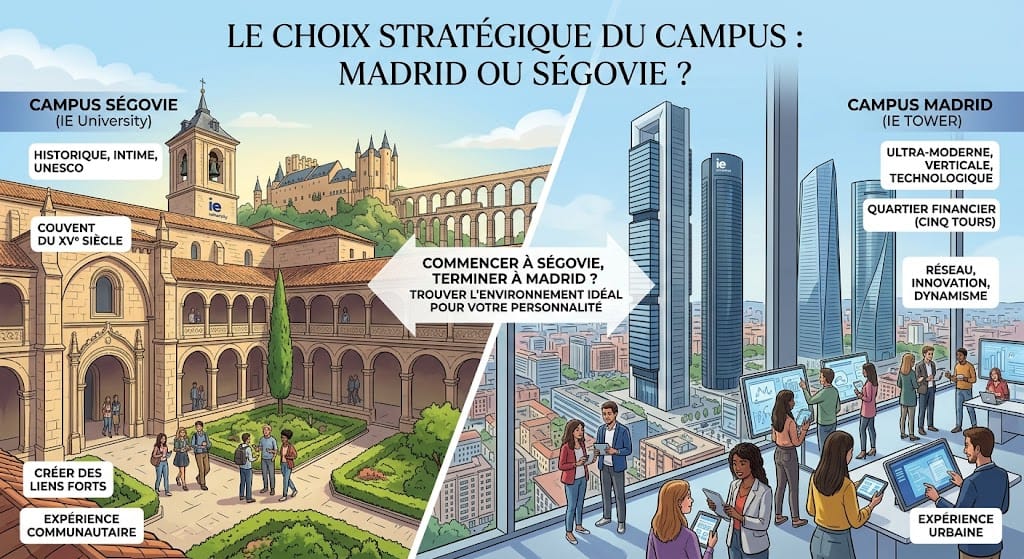 Le choix stratégique du campus : Madrid ou Ségovie ?