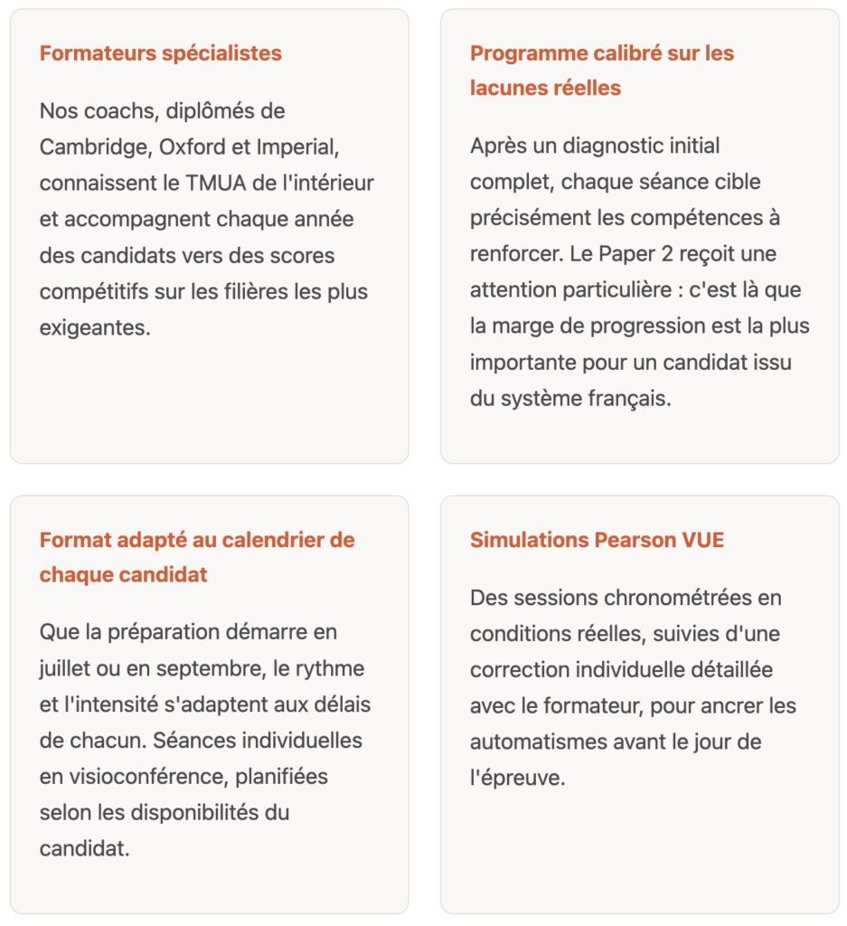 La méthode de coaching TMUA de France Prépa