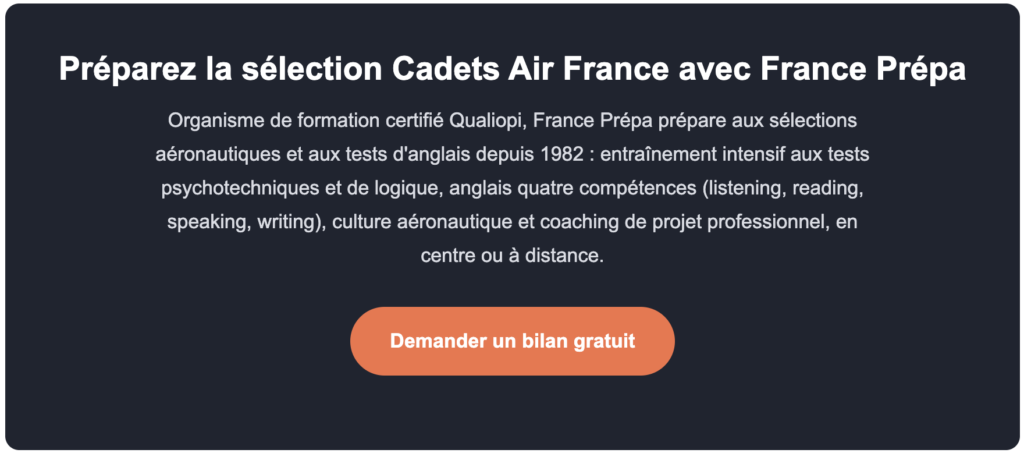Préparez la sélection Cadets Air France avec France Prépa
