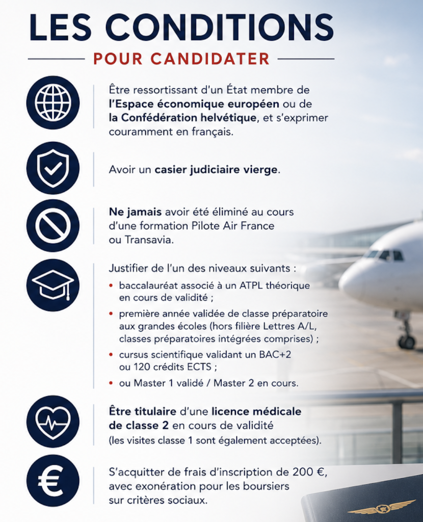 Les conditions pour candidater