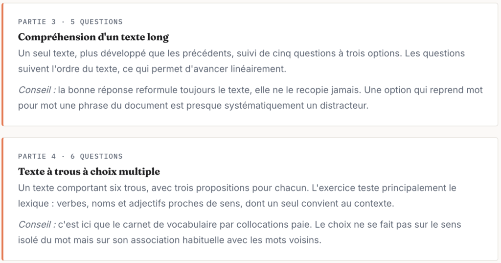 L'épreuve Reading and Writing en détail
