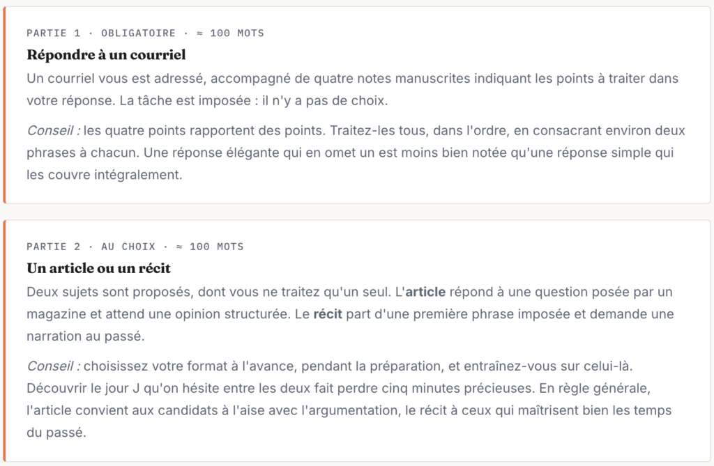 L'épreuve Writing en détail