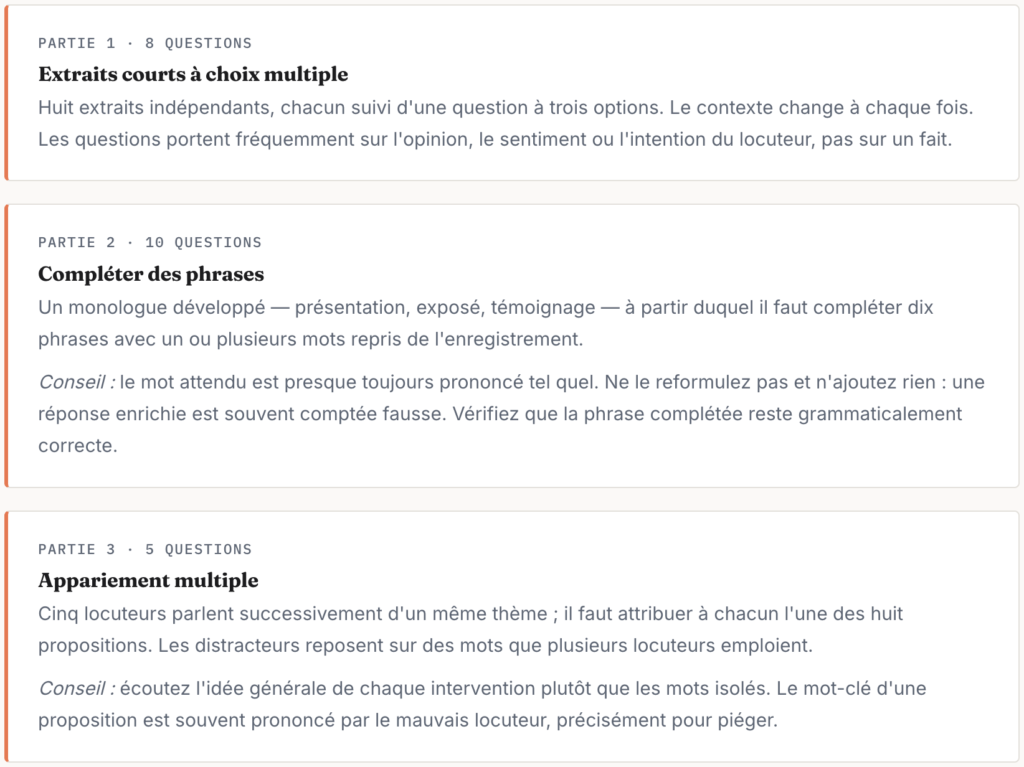 L'épreuve Listening en détail