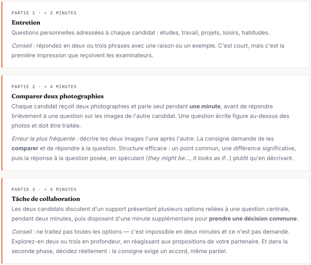 L'épreuve Speaking en détail