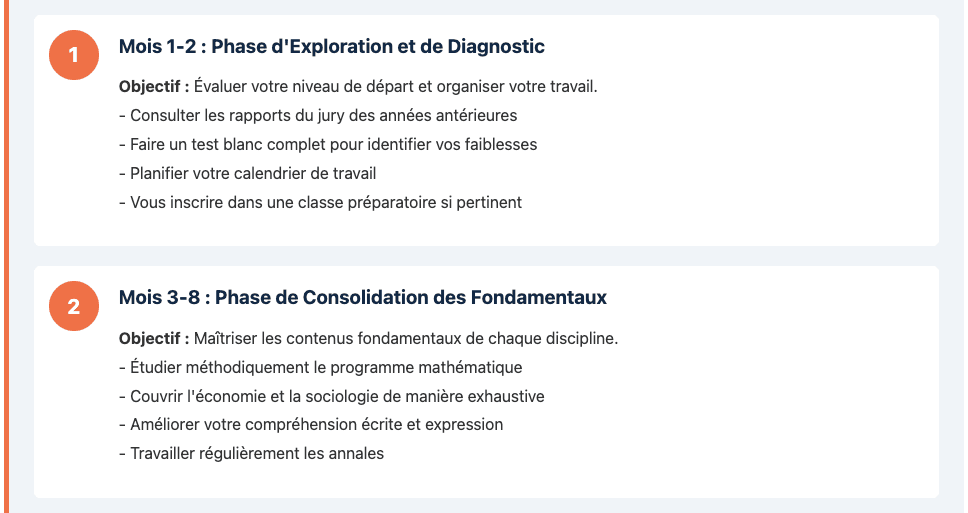 Calendrier de Préparation Global