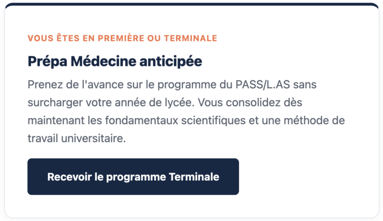 Prépa Médecine anticipée