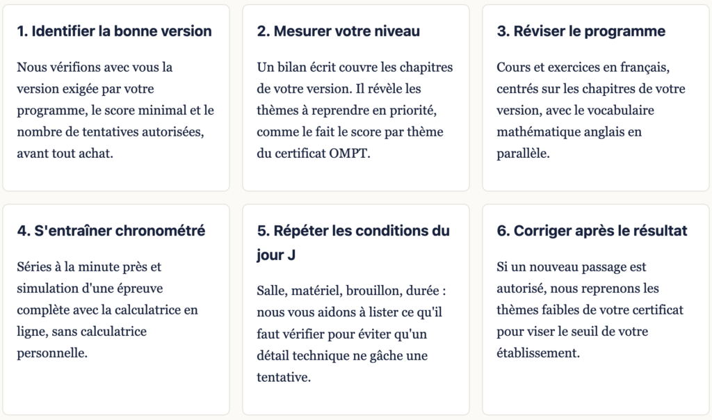 préparer le test OMPT