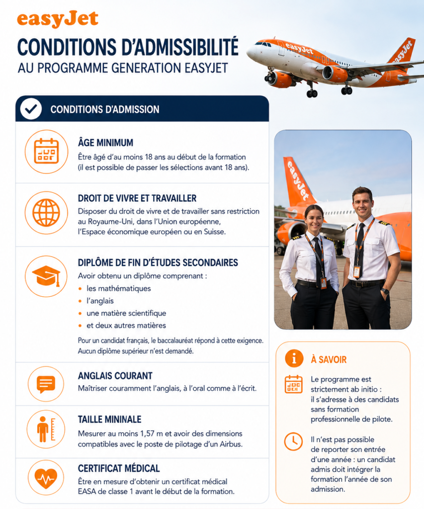 Conditions d'admissibilité au programme Generation EasyJet