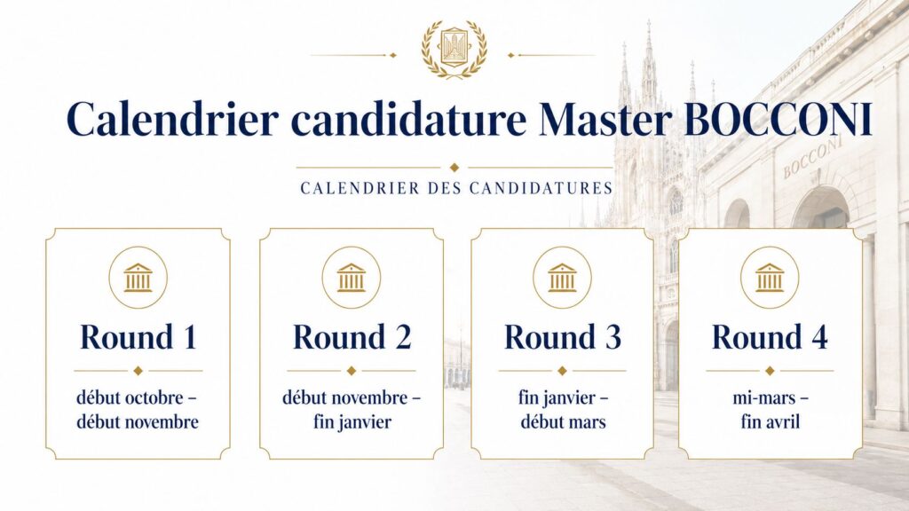 Calendrier candidatures admission Master Bocconi