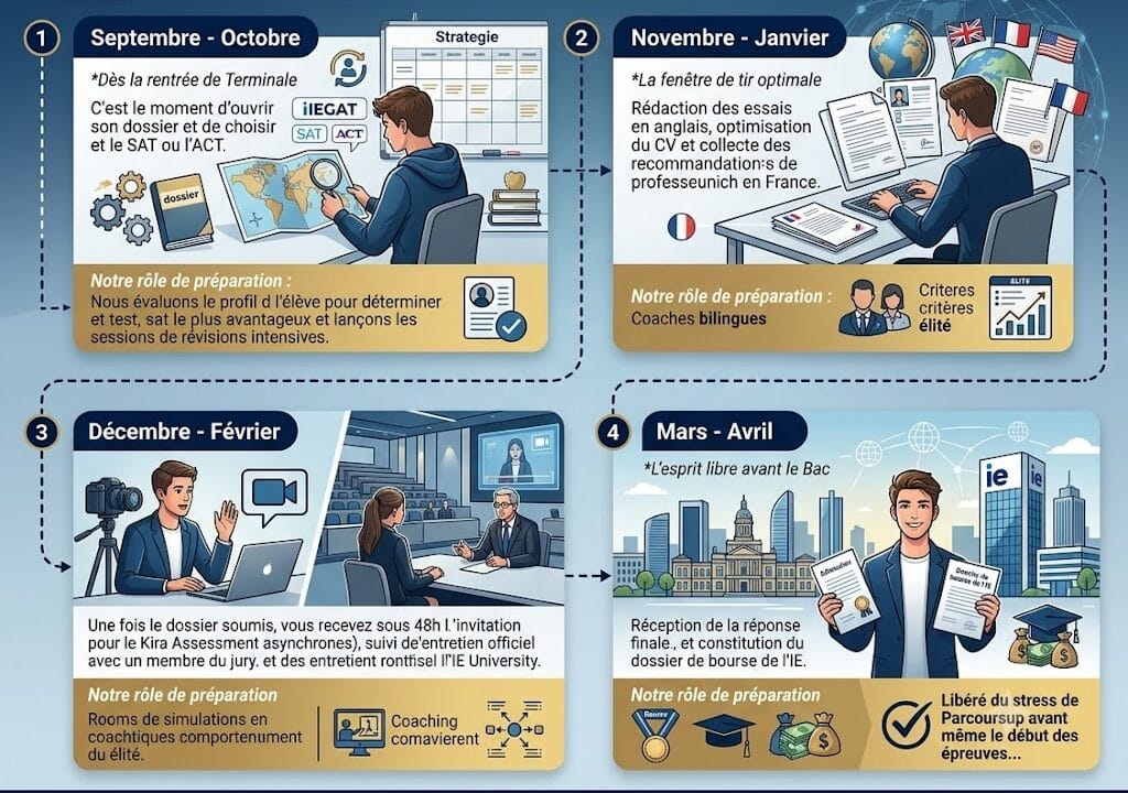 Le calendrier idéal du candidat français admisison ie university